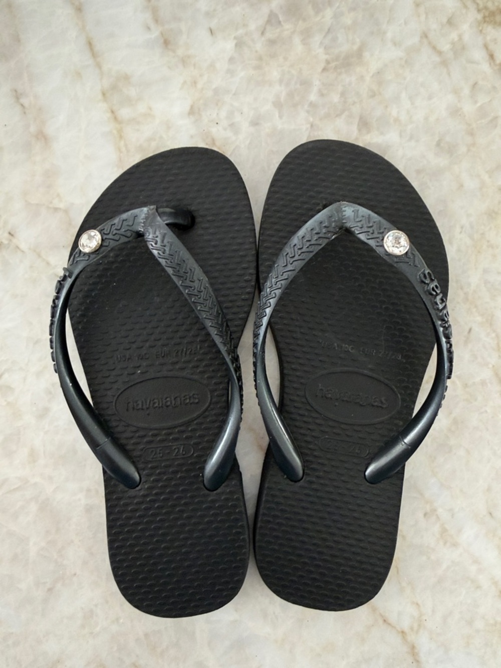 Havaianas kids Black Flip Flops with Crystal